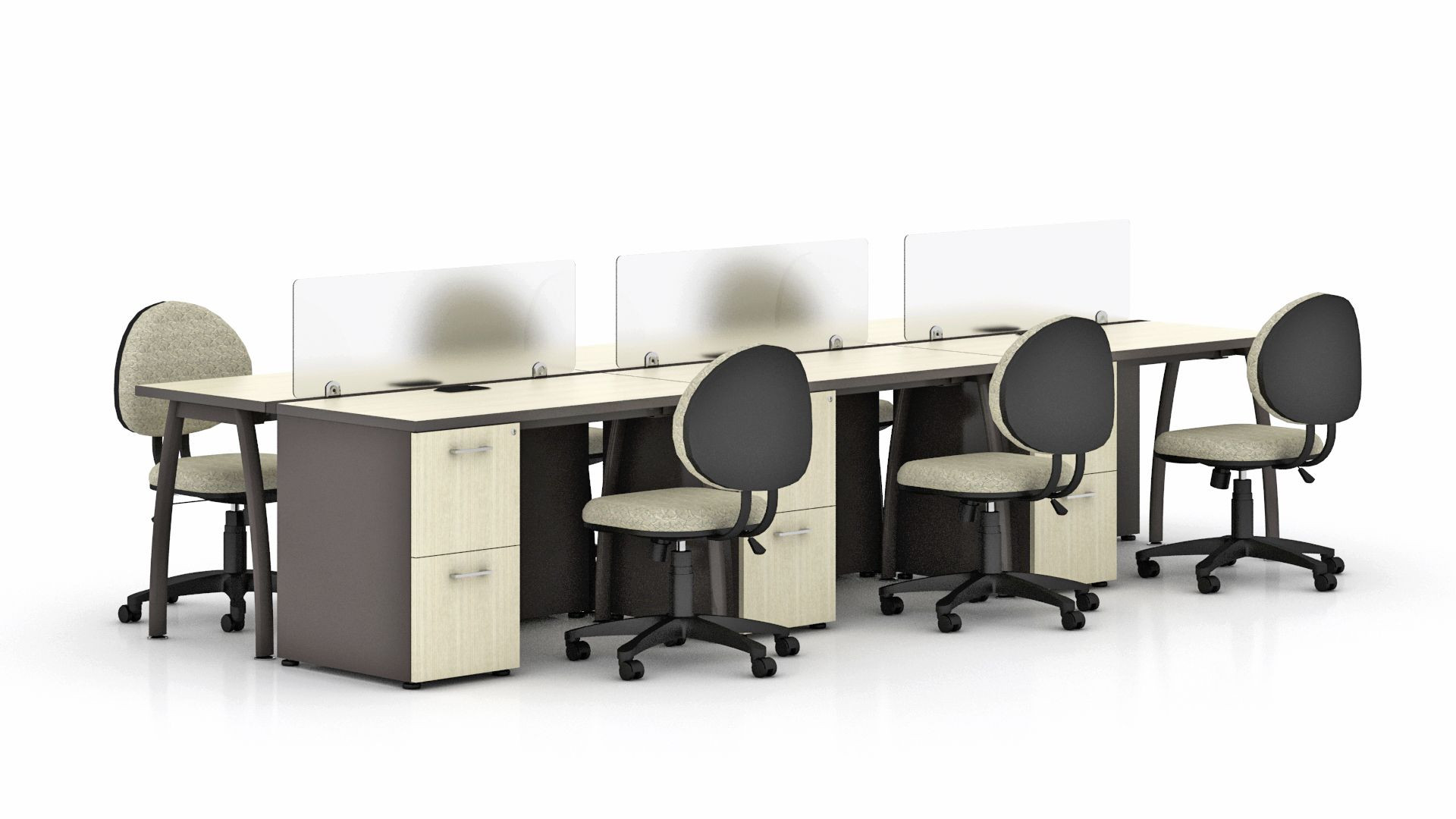 Galería de Módulo para 6 personas división de acrílico esmerilado  Línea MT