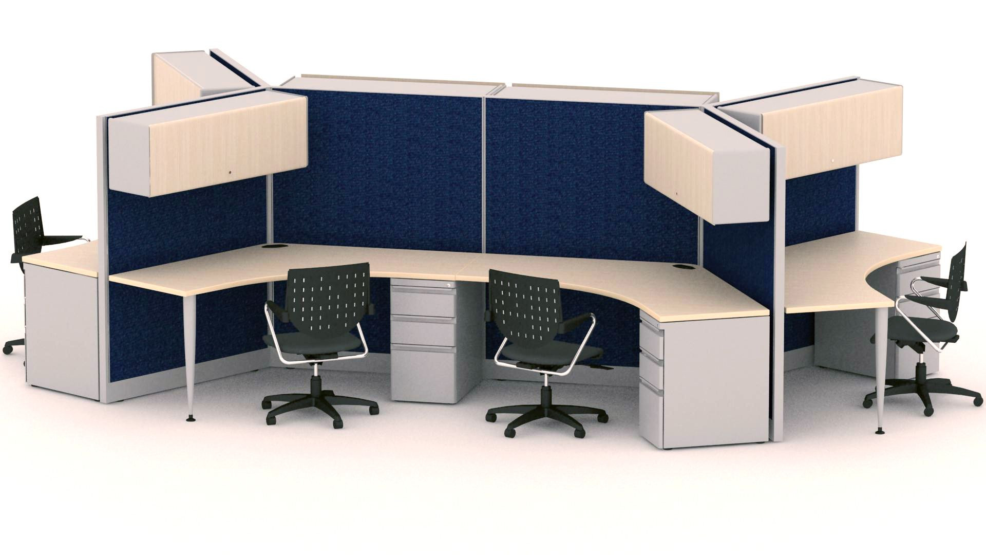 Galería de Módulo de trabajo estilo 120° para 6 personas