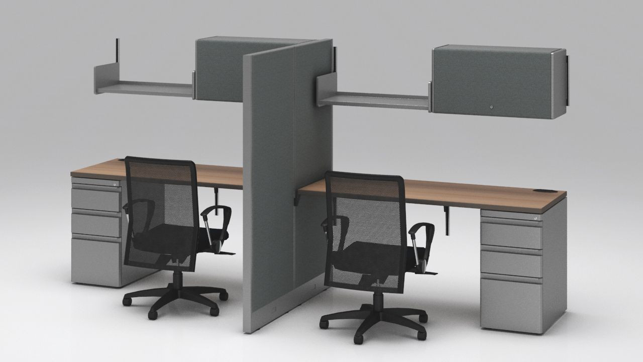 Galería de Módulos rectos "a pared"  con elementos de guardado