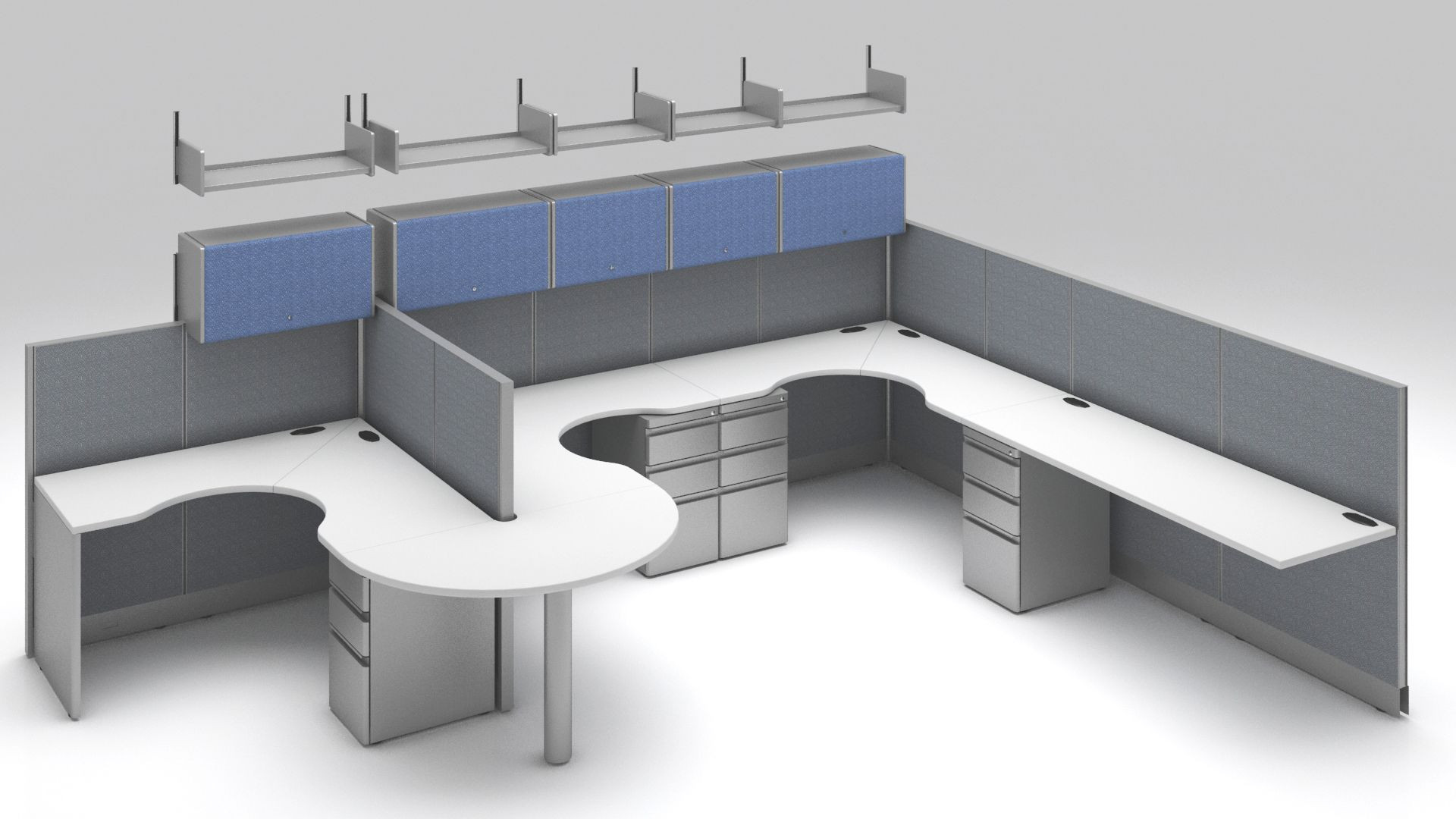 Galería de Módulo de trabajo perimetral para 5 personas Linea MS