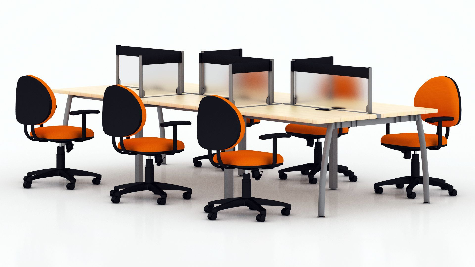 Galería de Módulo de Trabajo para 6 personas estilo cowork