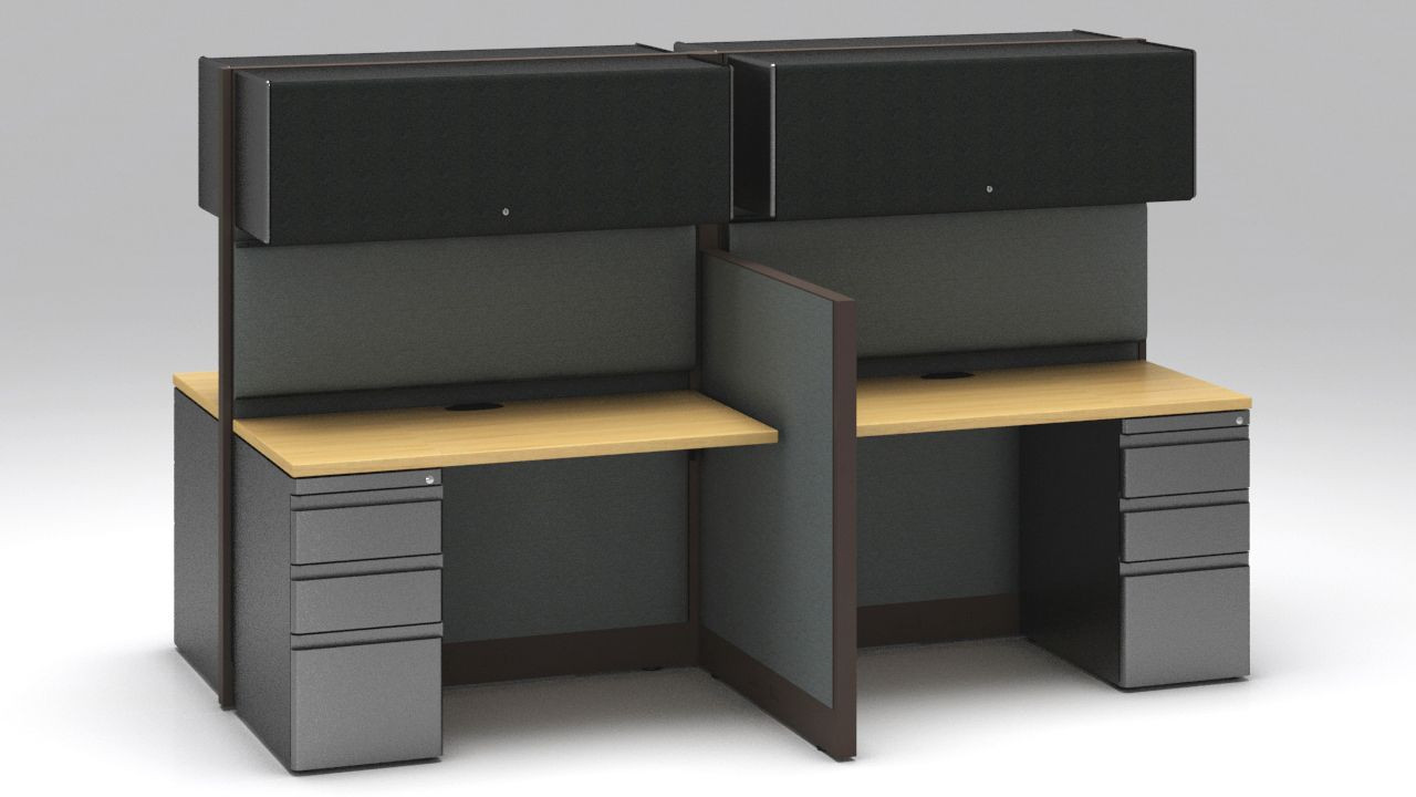 Galería de Módulo de Trabajo para 4 personas con escritorios rectos