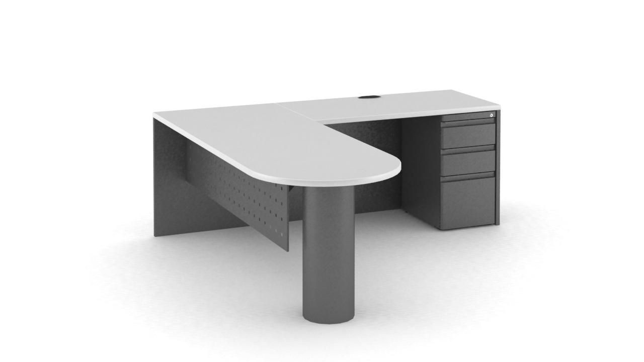 Galería de Escritorio en "L" con Costados