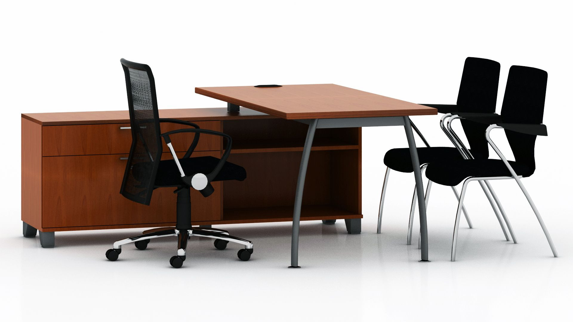 Galería de Módulo en "L" con credenza-Lateral Línea SOM