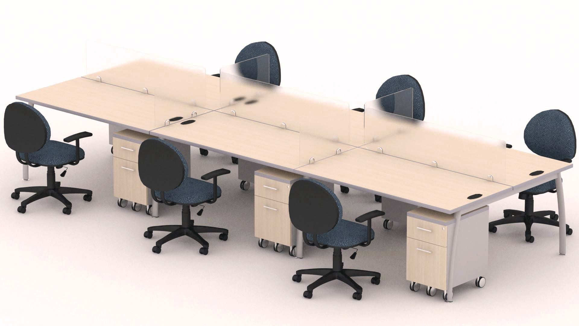 Galería de Módulos open office- Cowork  con divisores para sana distancia